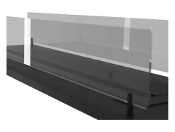 Lareira| Lareira Bioetanol Embutida ou Independente Insert Black 1200 - Lareira Bioetanol Slim Preta com Dois Painéis de Vidro, Tanque de 3L - 120cm Preto