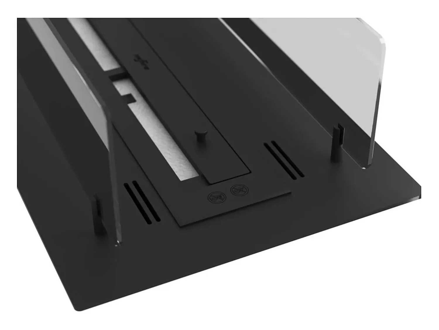 Lareira| Lareira Bioetanol Embutida ou Independente Insert Black 600 - Lareira Bioetanol Slim Black com Dois Painéis de Vidro, Tanque de 1L - 60cm Preto