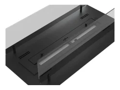 Lareira| Lareira Bioetanol Embutida ou Independente Insert Black 600 - Lareira Bioetanol Slim Black com Dois Painéis de Vidro, Tanque de 1L - 60cm Preto