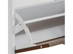 Móvel De Arrumação|Sapateira*Loft24 Lareira com 2 portas de aglomerado preto Branco