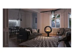Lareira* Lareira de bancada a bioetanol Incyrcle Stand de 2 lados - Biolareira de design redondo com fachada dupla d.70cm Preto