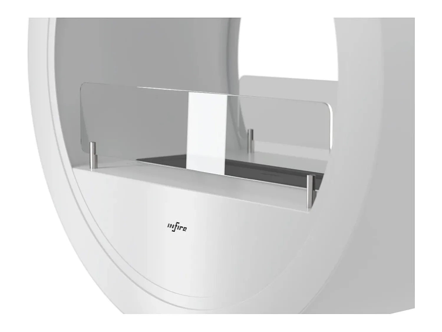 Online Lareira de bancada Incyrcle Stand 2 lados a bioetanol - Biolareira de design redondo com fachada dupla d.70cm branca Branco