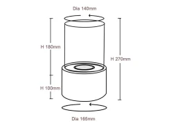 Best Lareira de bioetanol MARSIGLIA Silver, lareira de mesa a bioetanol, D16 x A27, para uso interno e externo. Prateado