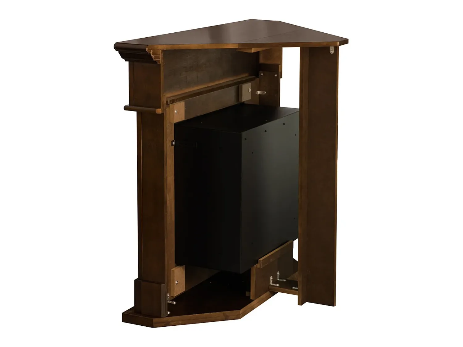 Lareira* Lareira de canto a bioetanol piso de canto biolareira FORD Marrom L110 x D63 x H102 Castanho