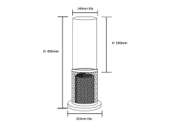 Discount Lareira de mesa TOLOSA Black Gold a bioetanol, dimensões D20 x A49,5, para uso interno e externo. Preto