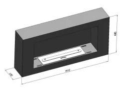 Lareira* Lareira de parede a bioetanol BlackBox 910 SimpleFire com vidro Preto
