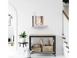 Lareira| Lareira de parede a bioetanol VIENNA L65 x H75 x D23 Branco