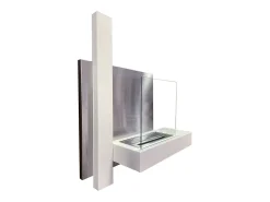 Lareira| Lareira de parede a bioetanol VIENNA L65 x H75 x D23 Branco
