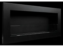Lareira de parede ou embutida a bioetanol Livorno Nero L 90 x D 12 x H 40 com vidro^ Lareira