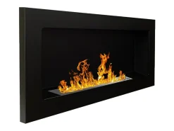 Lareira de parede ou embutida a bioetanol Lucca Nero L 90 x D 12 x H 40^ Lareira