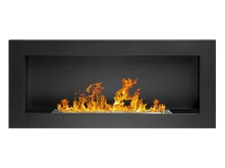Lareira de parede ou embutida a bioetanol Lucca Nero L 90 x D 12 x H 40^ Lareira