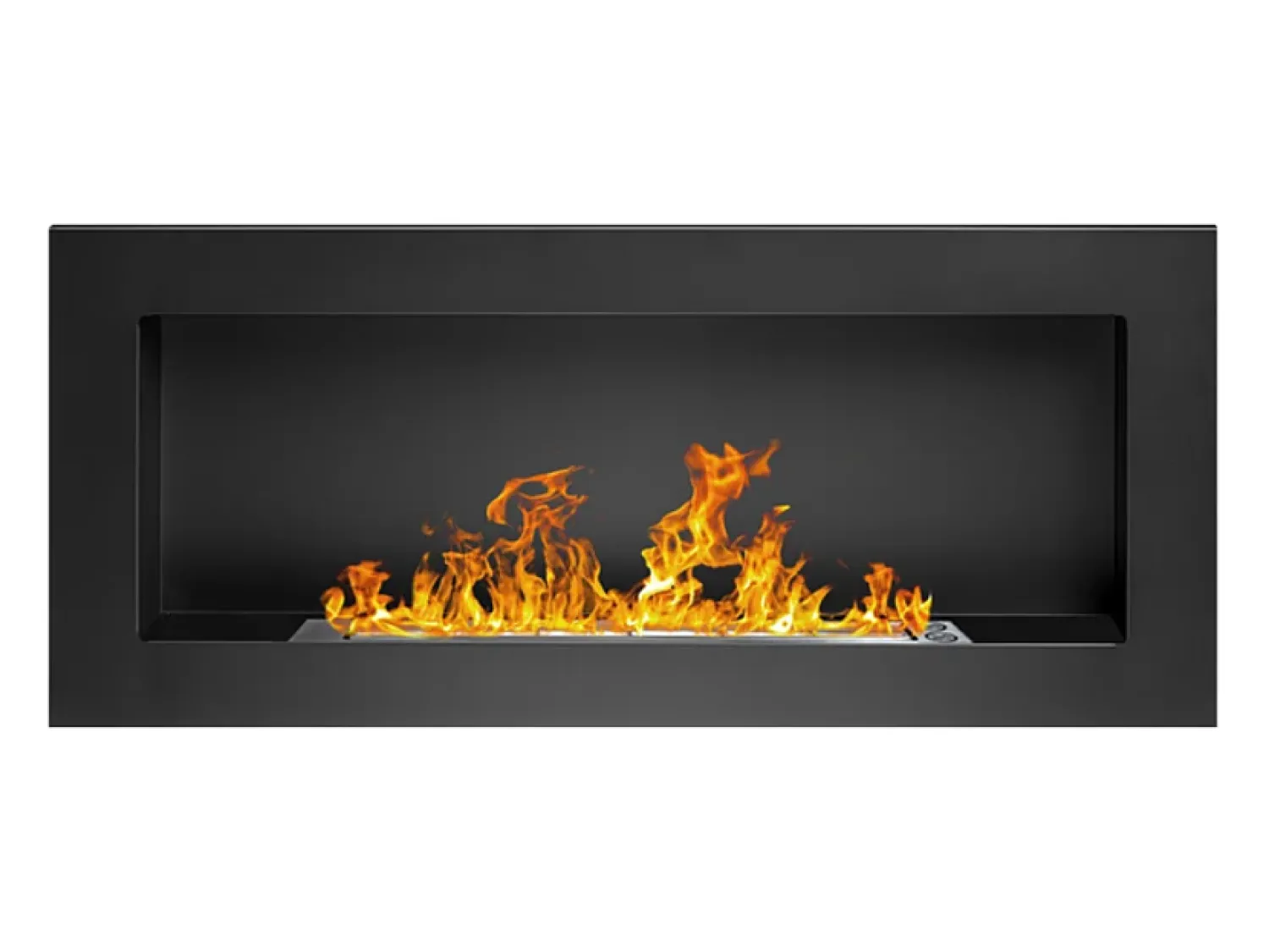 Lareira de parede ou embutida a bioetanol Lucca Nero L 90 x D 12 x H 40^ Lareira