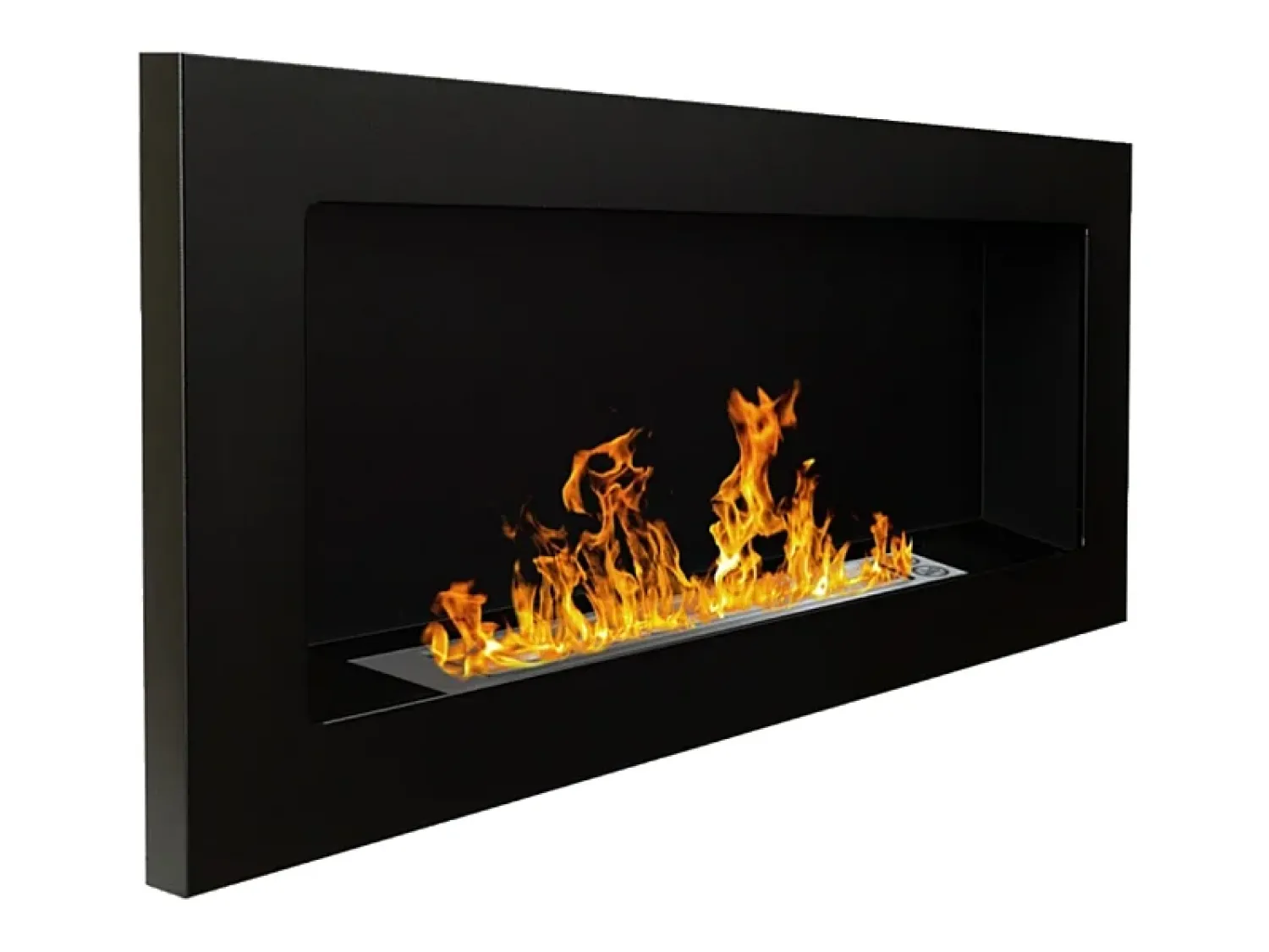 Lareira de parede ou embutida a bioetanol Lucca Nero L 90 x D 12 x H 40^ Lareira
