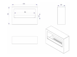 Lareira| Lareira de piso a bioetanol para interior e exterior Giotto S 100x30x70 Preto