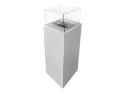 Lareira* Lareira de piso a bioetanol para interior e exterior Ischia 40x40x115 Branco