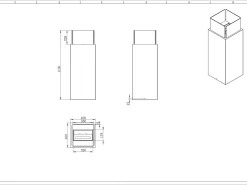 Lareira* Lareira de piso a bioetanol para interior e exterior Ischia 40x40x115 Branco