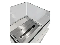 Lareira* Lareira de piso a bioetanol para interior e exterior Ischia 40x40x115 Branco
