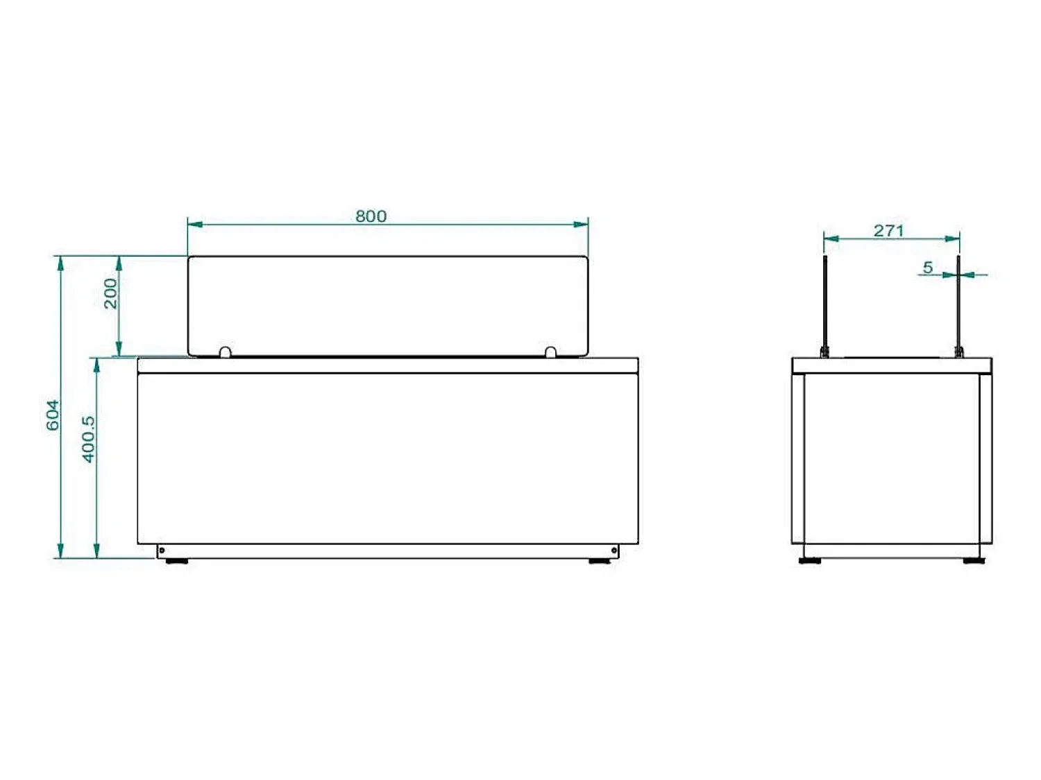 Lareira| Lareira de piso a bioetanol para interior e exterior CARAVAGGIO L100xD40xH40 cm Branco