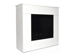 Lareira| Lareira de piso a bioetanol em madeira branca Fabricado na Itália Michelangelo 96x36x90h Branco