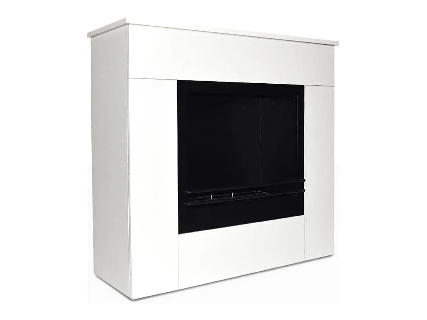 Lareira| Lareira de piso a bioetanol em madeira branca Fabricado na Itália Michelangelo 96x36x90h Branco