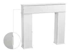 Consola* Lareira Decorativa Branca com 3 Portas e Arrumação XL – Consola em MDF para Sala e Quarto Multicor