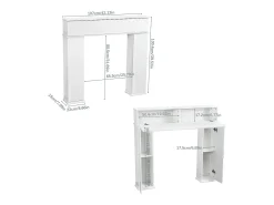Consola* Lareira Decorativa Branca com 3 Portas e Arrumação XL – Consola em MDF para Sala e Quarto Multicor