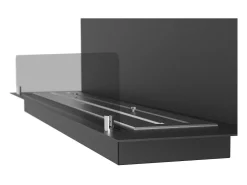 Lareira* Lareira Design Integrada a Bioetanol C1200 V.1 com Vidro Aberto em 3 Lados Queimador de 3 Litros Preto