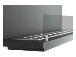 Lareira* Lareira Design Integrada a Bioetanol C1200 V.2 com Vidro Aberto em 3 Lados Queimador de 3 Litros Preto
