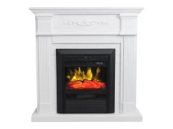 Clearance FLAMATECH Lareira eléctrica de chão - Com cornija - C98 x P26 x A100,8 cm - - OTEMANU Branco