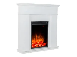 Lareira*FLAMATECH Lareira eléctrica de pousar VESUVIA - com cobertura - C98 x L24 x A102.5cm - Branco