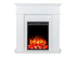Lareira*FLAMATECH Lareira eléctrica de pousar VESUVIA - com cobertura - C98 x L24 x A102.5cm - Branco