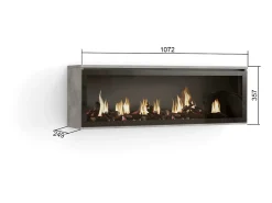Lareira*Skraut Home Lareira eléctrica LED, 107x38x25cm, Sala de estar - Sala jantar, Lareira eléctrica, Cimento Cinzento