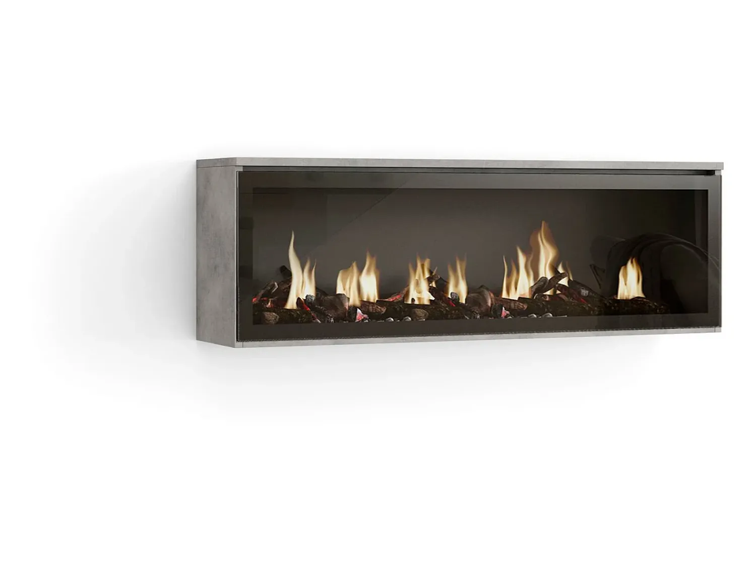 Lareira*Skraut Home Lareira eléctrica LED, 107x38x25cm, Sala de estar - Sala jantar, Lareira eléctrica, Cimento Cinzento