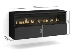 Skraut Home Lareira eléctrica LED, 102x35x45cm, 1 abertura, 1 porta, Lareira eléctrica, Suspensos,^ Lareira