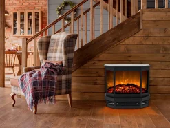 Lareira|FLAMATECH Lareira elétrica - Estilo retrô - Independente - L55,8 x P22,5 x A51,6 - Preta - ETNA Preto