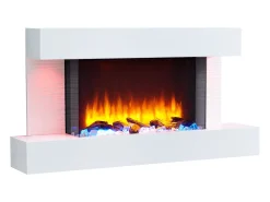Lareira| Lareira elétrica BALDERIA Aieda - Lareira de pé, aquecimento 2000 W - Branco