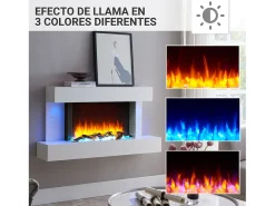 Lareira| Lareira elétrica BALDERIA Aieda - Lareira de pé, aquecimento 2000 W - Branco