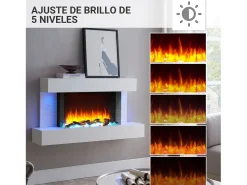 Lareira| Lareira elétrica BALDERIA Aieda - Lareira de pé, aquecimento 2000 W - Branco