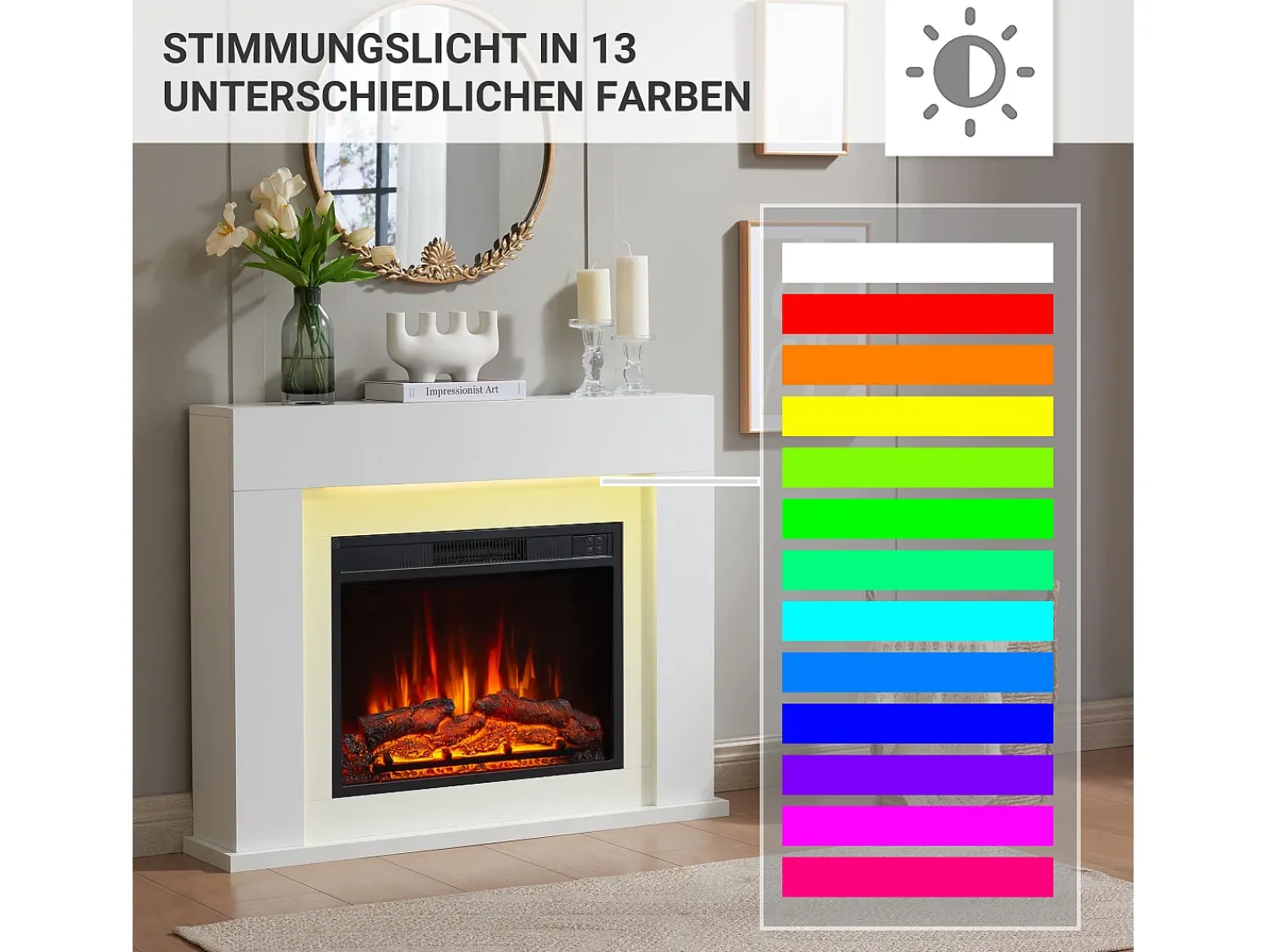 Best Lareira elétrica BALDERIA Finn Design - Lareira de pé - Branco