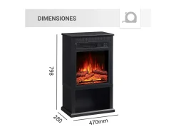 Lareira elétrica BALDERIA Ember - Lareira de chão - preta^ Lareira