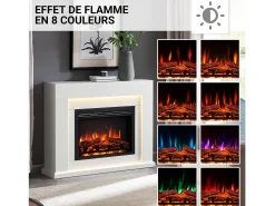 Lareira elétrica BALDERIA Elektra ñEfeito de chama 3D, iluminação LED, potência de aquecimento 1ñ2 kW, comando à distância -^ Lareira