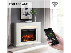 Lareira elétrica BALDERIA Elektra ñEfeito de chama 3D, iluminação LED, potência de aquecimento 1ñ2 kW, comando à distância -^ Lareira