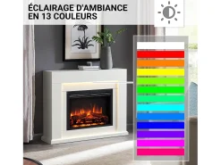Lareira elétrica BALDERIA Elektra ñEfeito de chama 3D, iluminação LED, potência de aquecimento 1ñ2 kW, comando à distância -^ Lareira