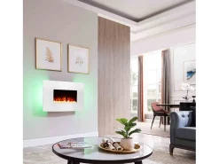 Lareira| Lareira elétrica BALDERIA Enjo - Lareira de parede, aquecimento 2000 W - Branco