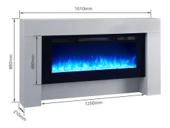 Lareira* Lareira elétrica BALDERIA Zeus - Lareira de chão, aquecimento 2000 W - Aspecto betão Cinzento