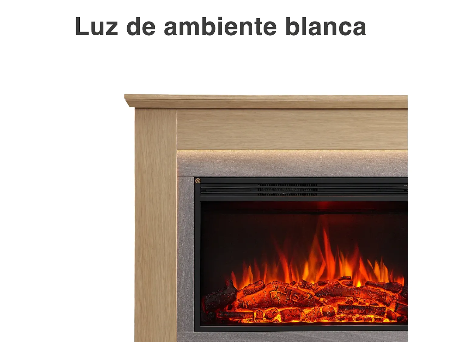 New Lareira elétrica BALDERIA Typhon - Lareira de pé, aquecimento 2000 W - Castanho claro Bege