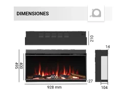 Lareira elétrica BALDERIA Athena smart 36 - Lareira embutida -^ Lareira
