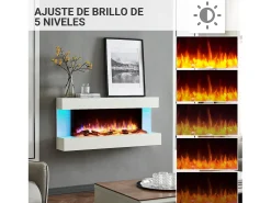 Lareira elétrica BALDERIA Helia - Lareira de parede, 2000 W - Branca^ Lareira