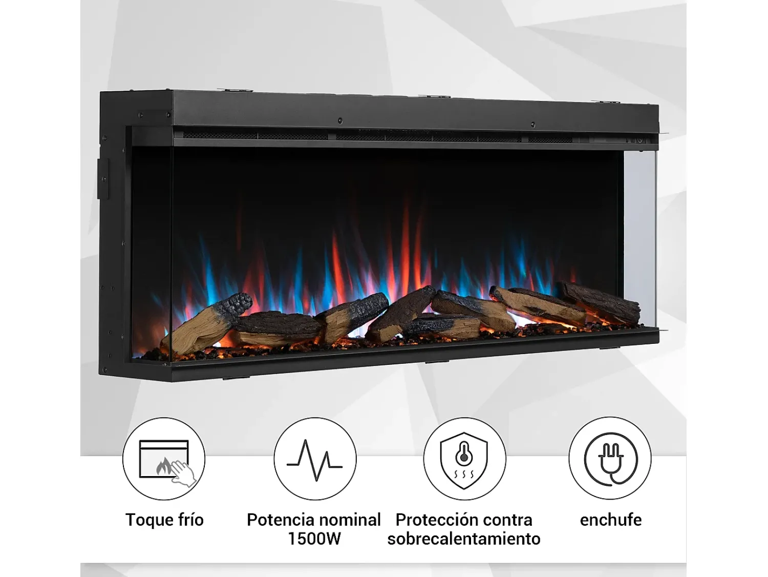 Lareira| Lareira elétrica BALDERIA Athena smart 52 - Lareira embutida - Preto