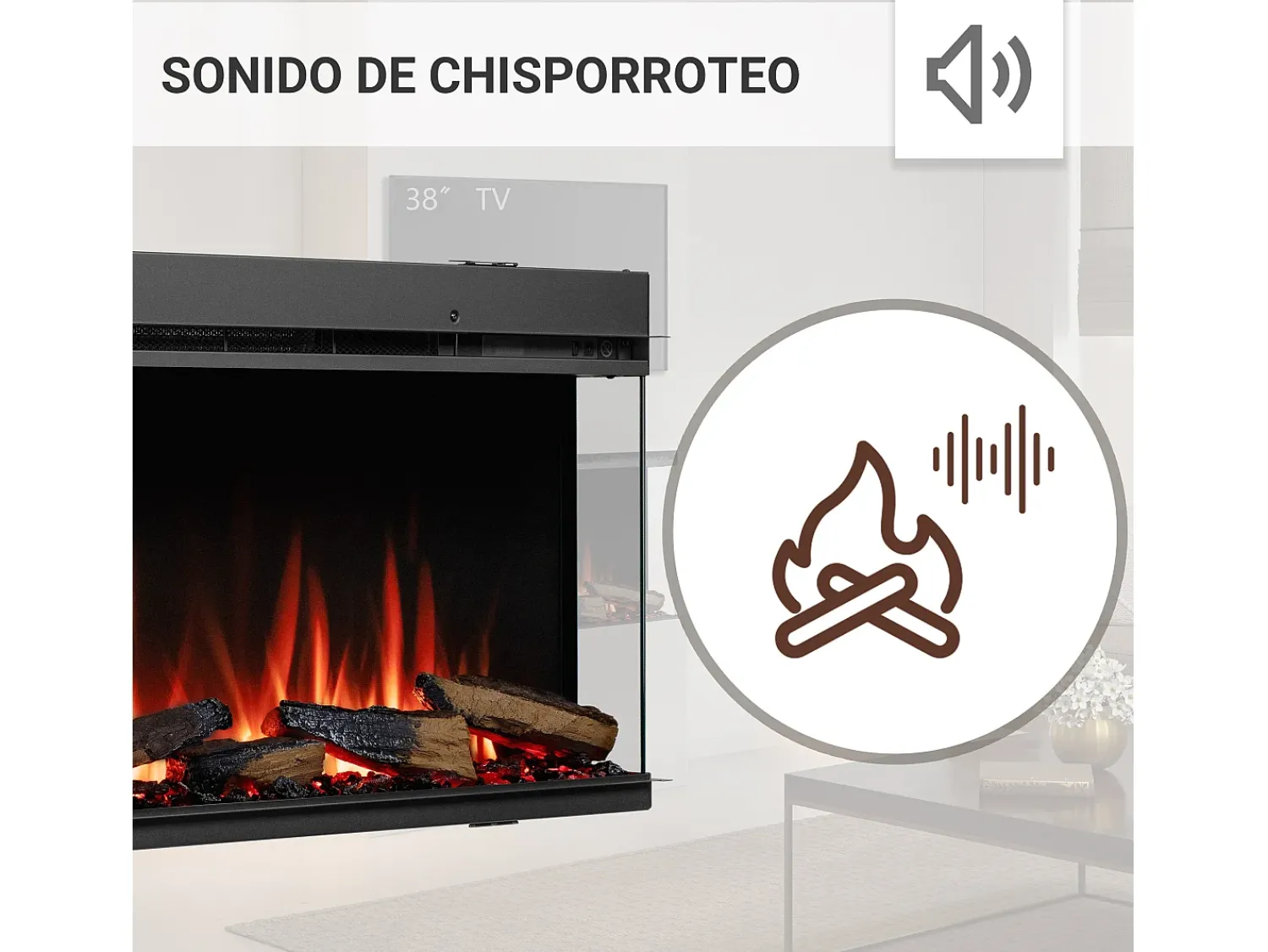 Lareira| Lareira elétrica BALDERIA Athena smart 52 - Lareira embutida - Preto